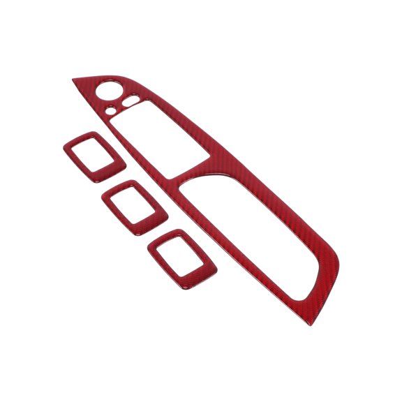 Unique Bargains Door Window Lift Switch Button Panel Cover for BMW X5 E70 2008-2013 Car Door Switch Control Panel Interior Sticker Trim Front Rear Left Right Glue Red