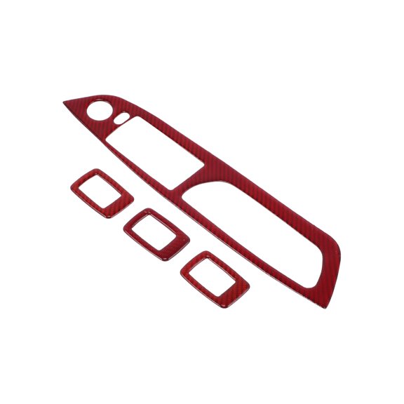 Unique Bargains Door Window Lift Switch Button Panel Cover for BMW X5 E70 2008-2013 Front Rear Left Right Glue Carbon Fiber Pattern Red 1 Set