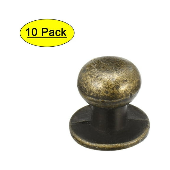 Uxcell 12mmx11mm Door Vintage Style Single Hole Zinc Alloy Round Knob Pull Handle 10 Pcs