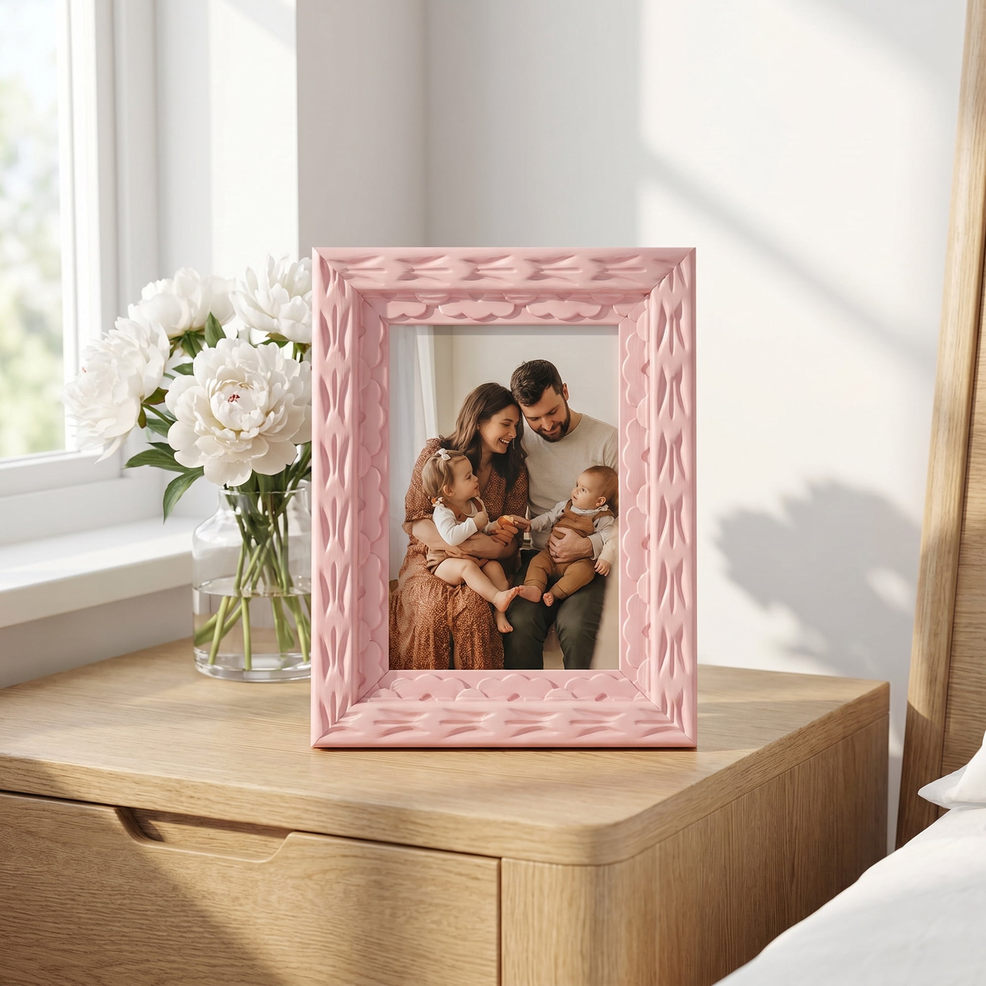 Unique Bargains Dopamine Colorful Funky Picture Frame Pink 4" x 5"