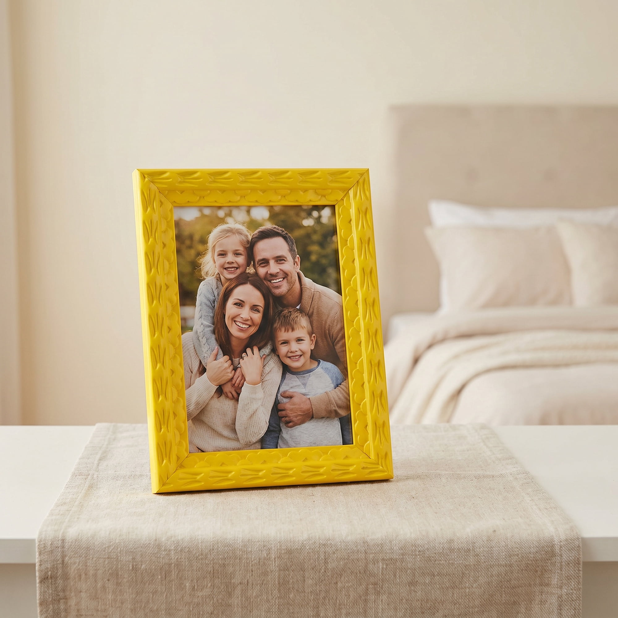 Unique Bargains Dopamine Colorful Funky Picture Frame Yellow 4" x 5"