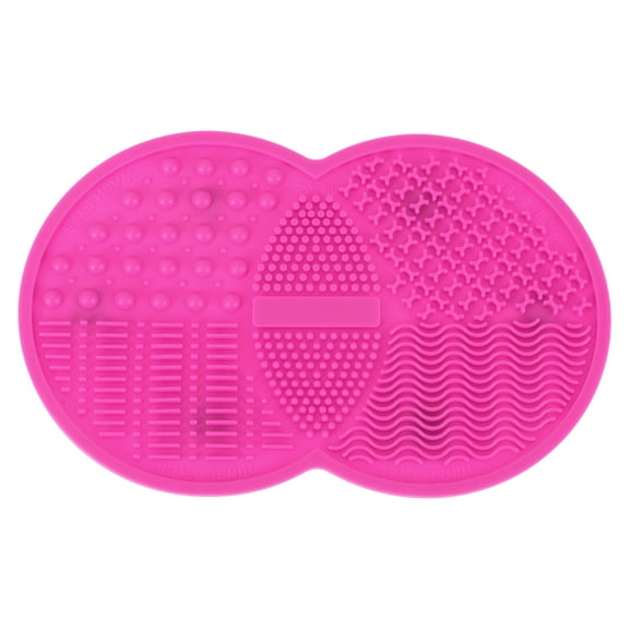 Unique Bargains Double Circle Shape Makeup Sponge Brush Cleaner 1 Pc Rose Red