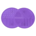 thumbnail image 1 of Unique Bargains Double Circle Shape Makeup Sponge Brush Cleaner Purple, 1 of 5