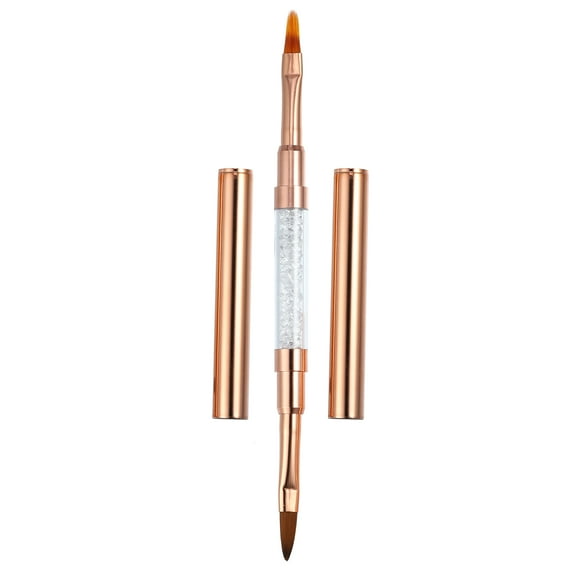 Unique Bargains Double Ended Nail Art Brush Gel Polish Nail Art Design Lace Brush Painting Tool for Home DIY Manicure