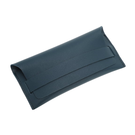 Unique Bargains Double Faux Leather Eyeglasses Case Navy Blue Stylish and Practical