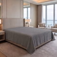 thumbnail image 1 of Unique Bargains Double Gauze Bed Sheet Flat Sheet Wrinkle Textured Bedding Gray 79"x91", 1 of 5