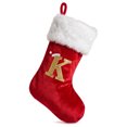 thumbnail image 1 of Unique Bargains Double Layer Modern Cozy Reindeer Christmas Stocking Letter K 18", 1 of 5