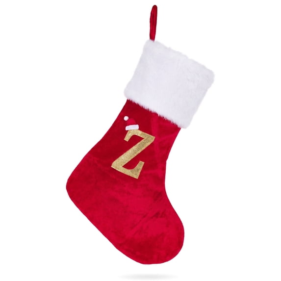 Unique Bargains Double Layer Modern Cozy Reindeer Christmas Stocking Letter Z 18"
