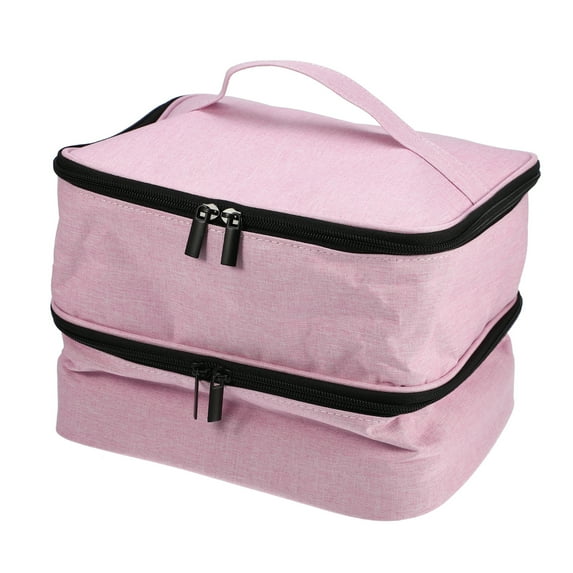 Unique Bargains Floral Makeup Bag Zipper Flower Cosmetic Pouch Pink