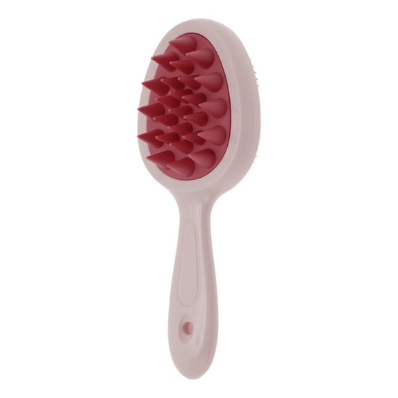Unique Bargains Double-Sided Hair Shampoo Brush for Head Massage and Scalp Care Tool Pink