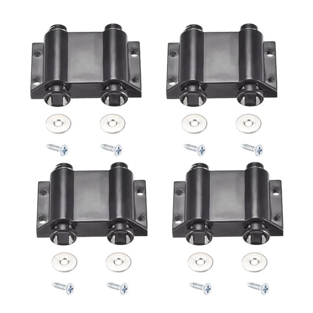 uxcell Touch Magnetic Latches Press Catch Latch for Cabinet Door Black-4pcs