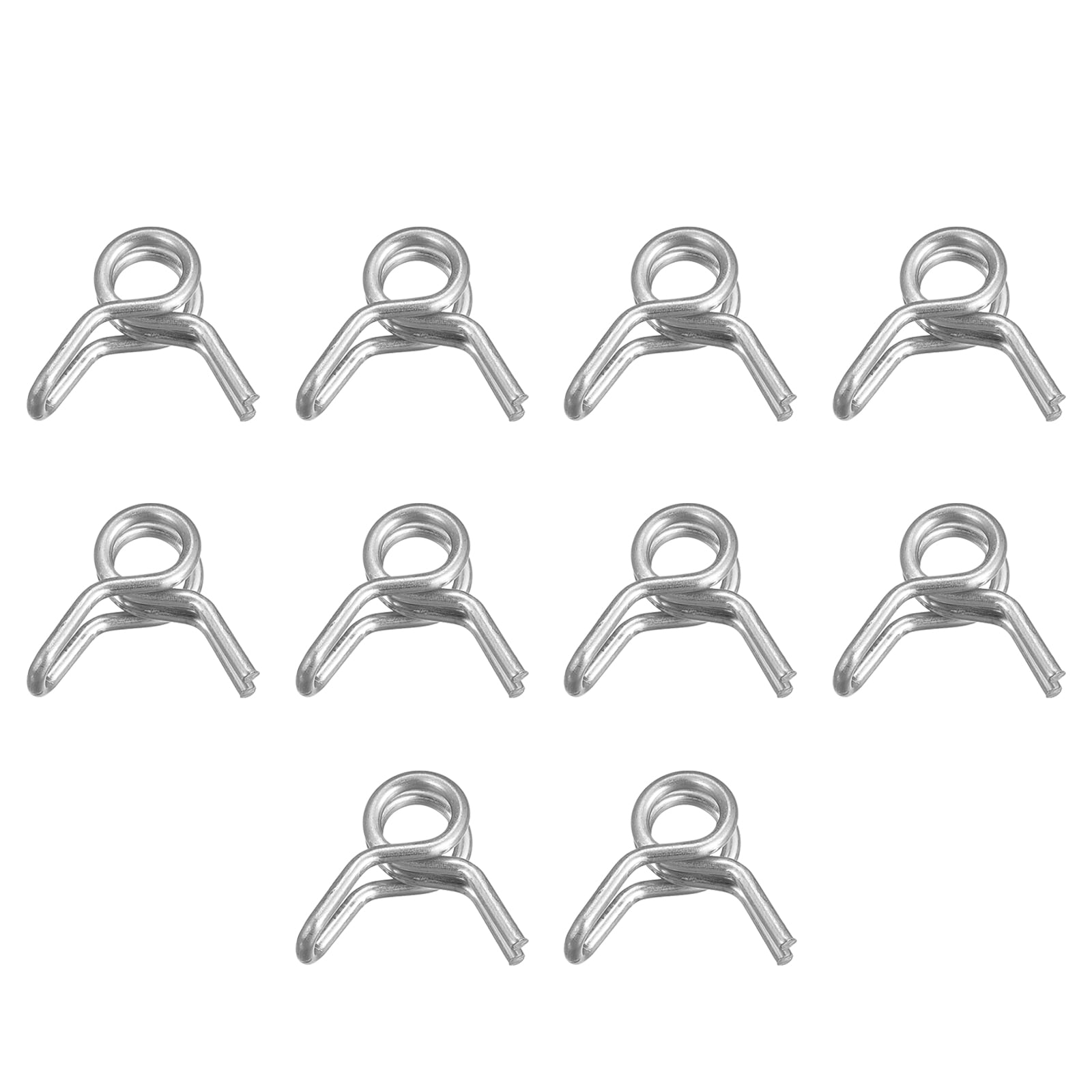 Unique Bargains Double Wire Spring Hose Clamp 304 Fuel Line Clips 0.47"x0.47"x0.14"