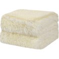 thumbnail image 1 of Unique Bargains Double-sided Fluffy Shaggy Faux Fur Blanket Cream Queen(90" x 90"), 1 of 8