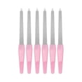 thumbnail image 1 of Unique Bargains Double-sided Stainless Steel Nail Files 6 Pcs Pink, 1 of 6