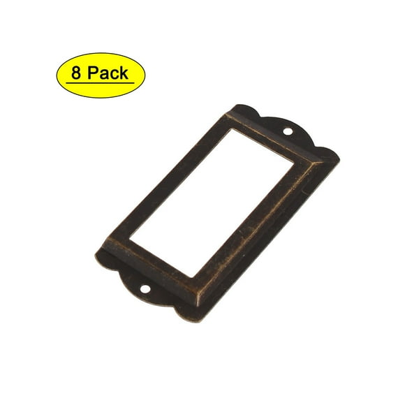 Unique Bargains Drawer Box Case Furniture Card Tag Label Holders Frames 85mm x 42mm 8Pcs
