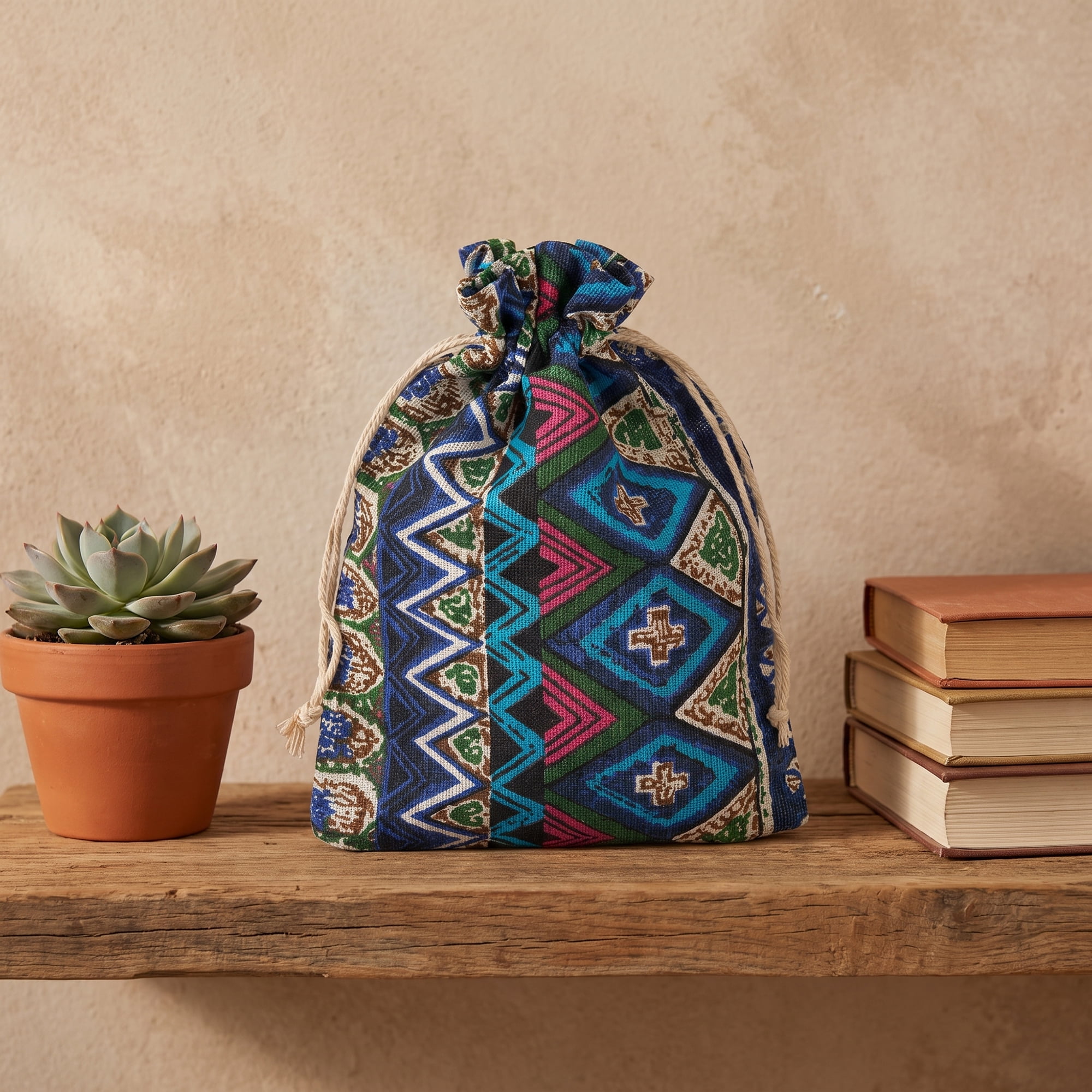 Unique Bargains Drawstring Gift Bags with Handles for Occasions Blue 5.1" x 7.1"
