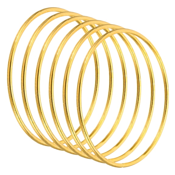Unique Bargains Dream Catcher Rings Metal Macrame Wreath Floral Ring Hoop Gold-3.1 Inch