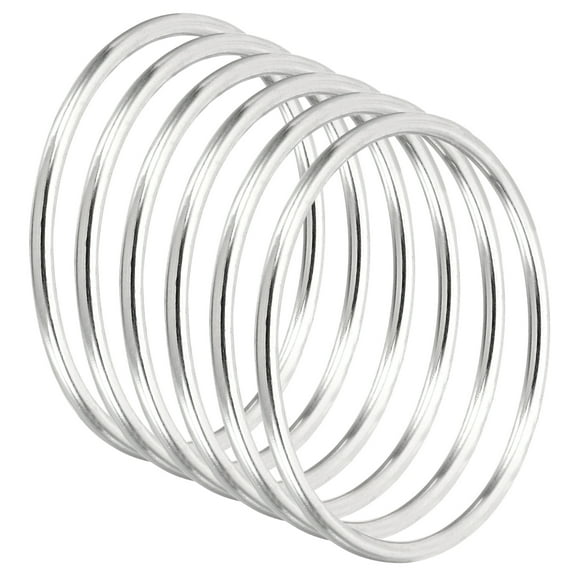 Unique Bargains Dream Catcher Rings Metal Macrame Wreath Floral Ring Hoop Silver-2 Inch