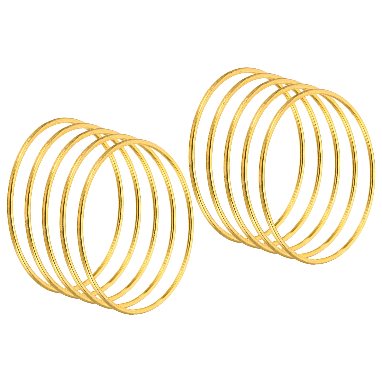 Unique Bargains Dream Catcher Rings Metal Macrame Wreath Floral Round Ring Gold-3.1 Inch