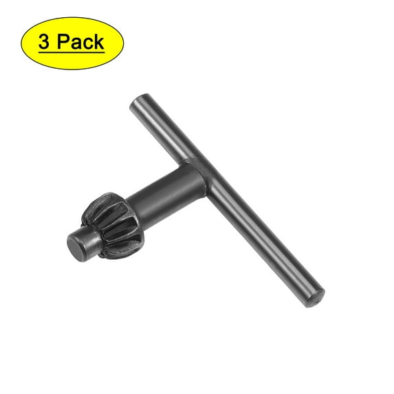 Unique Bargains Drill Chuck Wrench 5mm Dia 11 Teeth for 0.6-6mm Drill Chuck Black 3Pcs