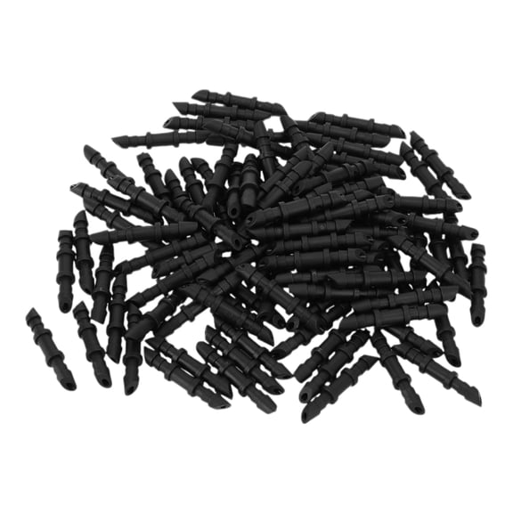 Unique Bargains Drip Irrigation Barbed Connector 7/32" Single Barbed Connector for Flower Pot Garden Lawn Black 100 Pcs