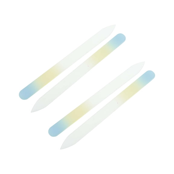 Unique Bargains Dual-Color Glass Multifunctional Nail File 4 Pcs Blue Gradient Yellow