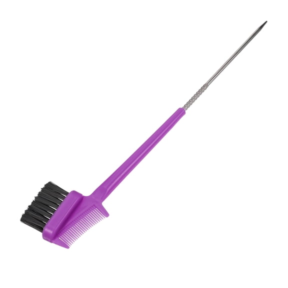 Unique Bargains Dual Comb Eyebrow Brushes for Women Eyelash Eyebrow Travel Makeup Tool Purple 8.15" Length
