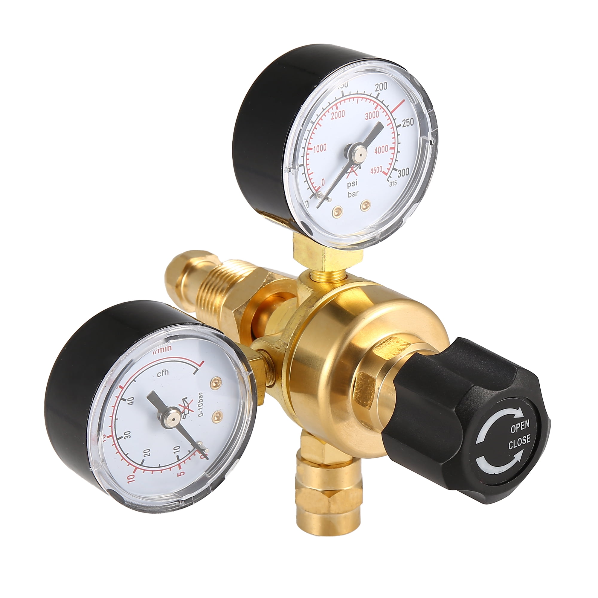 Unique Bargains Dual Gauge Argon CO2 Regulators Gauges Pressure Regulator for Welding