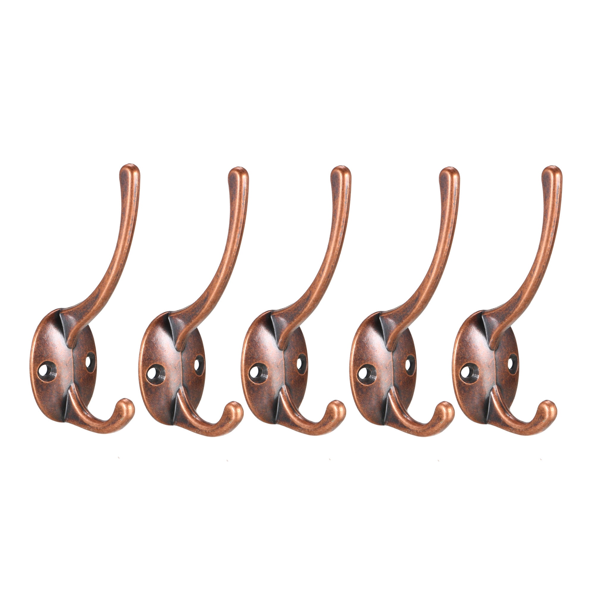IBosins 32 Pack Silver Coat Hooks Wall Mounted With 64 Screws Retro Double Hooks...