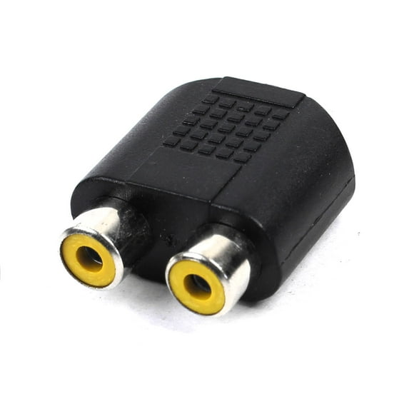 Unique Bargains Dual RCA Female to 3.5mm Jack Socket Audio Adapter Splitter Converter
