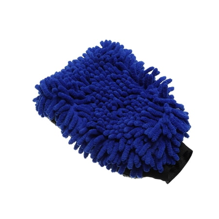 Unique Bargains Dual-Sided Car Wash Mitts Chenille Coral Fleece Dirt Washing Foam Tool for Auto Car Navy Blue and Gray