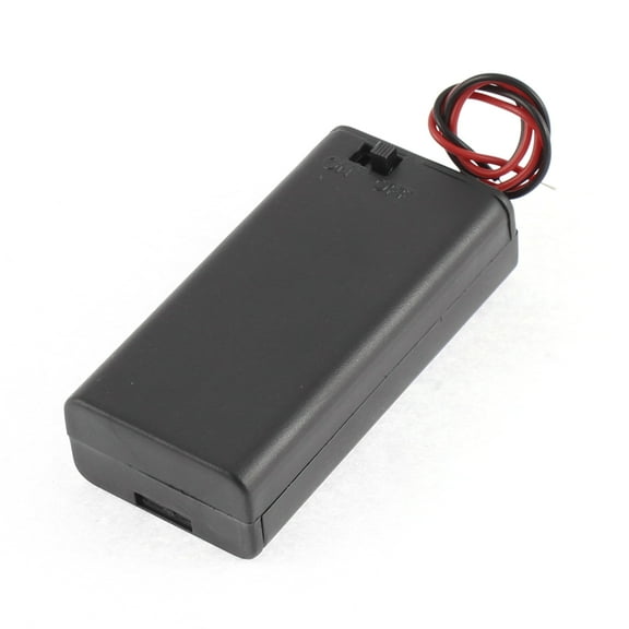 Dual Wire ON/OFF Switch 2 x 1.5V AA Battery Holder Case Box w Slide Cover