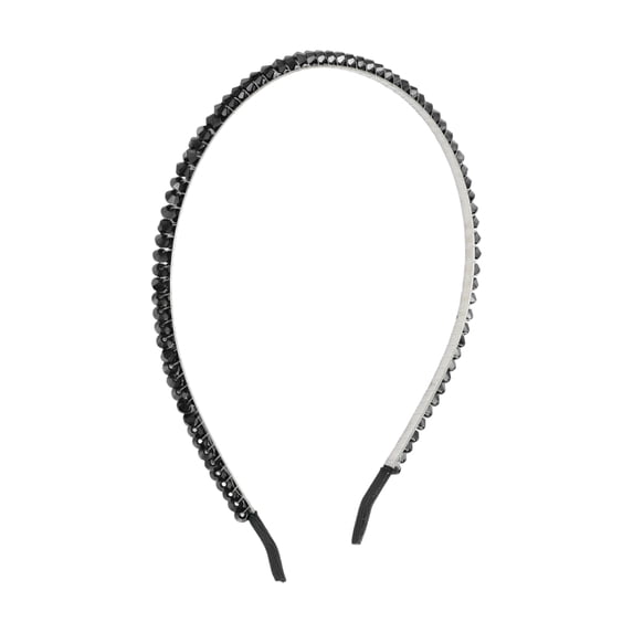 Unique Bargains Durabl Rhinestone Headband Faux Crystal Hair Hoop for Women Black