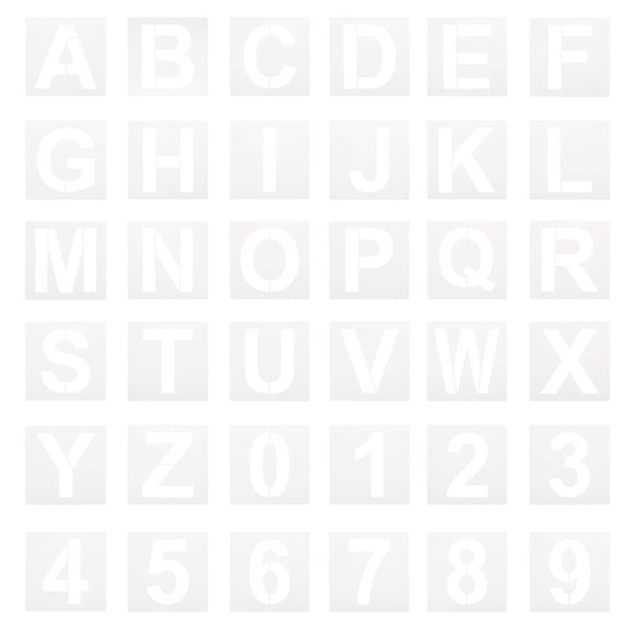 Unique Bargains Durable Alphabet Cake Stencils A-Z Letters Stencils for Baking 4 Inch