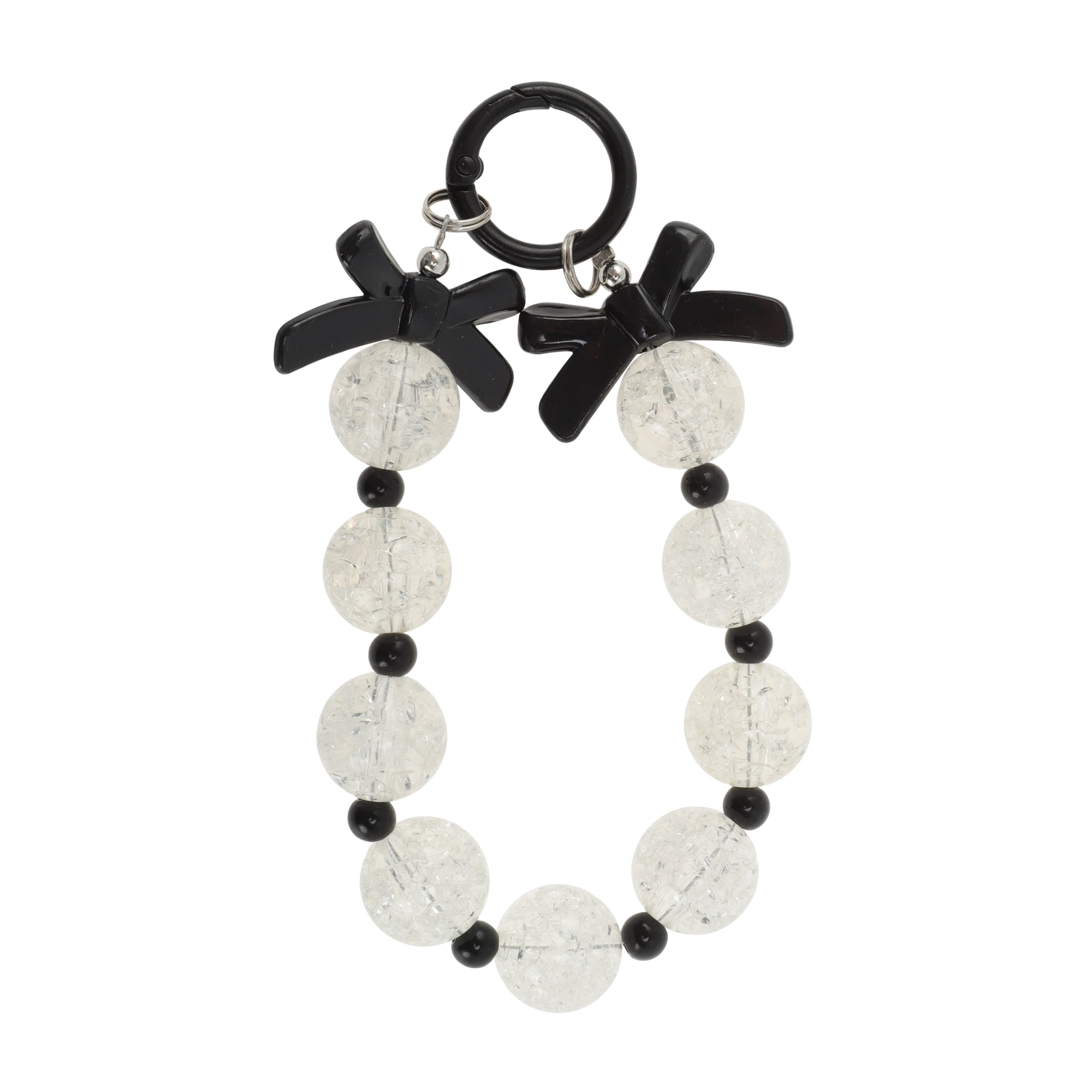 Unique Bargains Durable Bow Phone Charm 1Pc Black, White