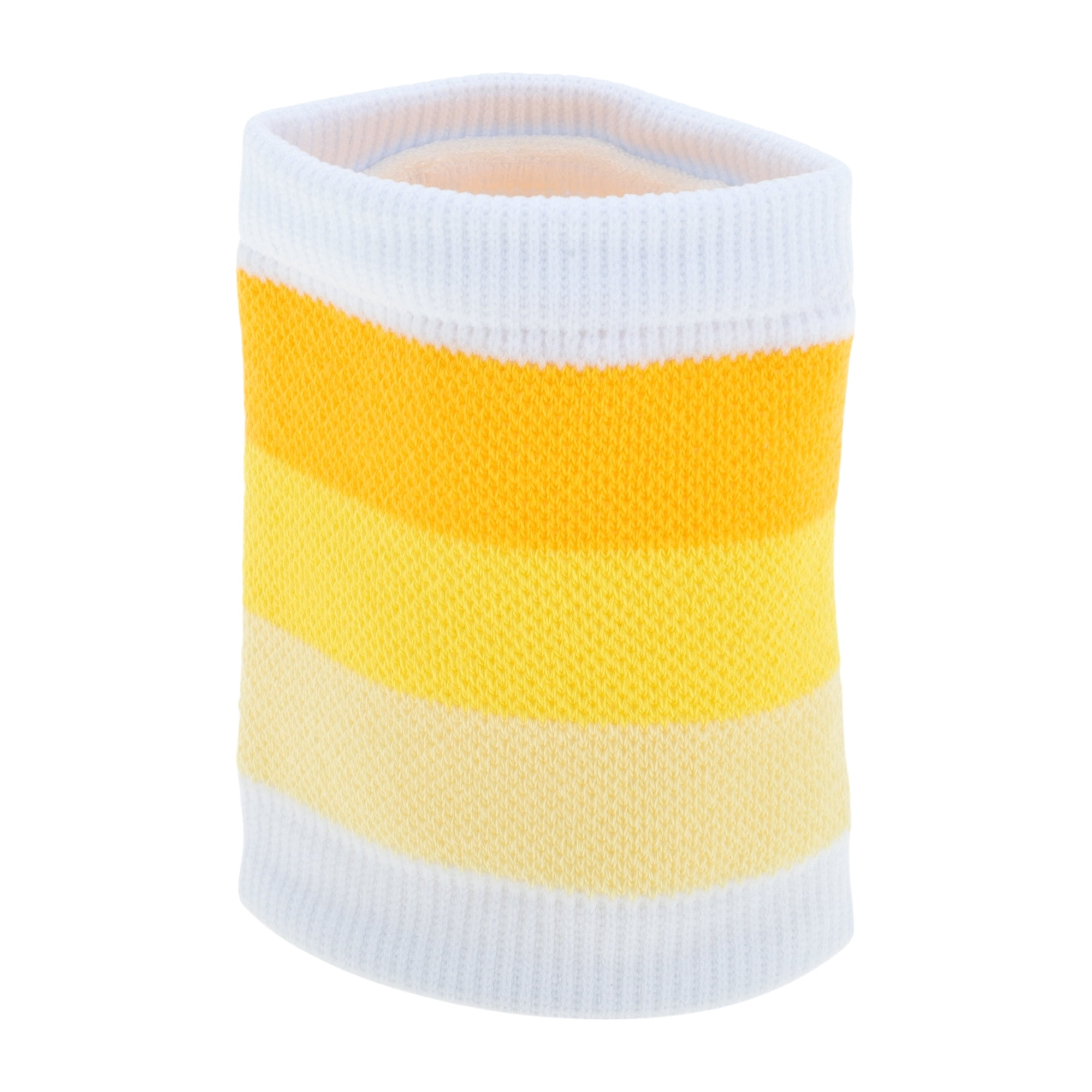 Unique Bargains Durable Breathable Wrist Sweatbands Comfortable 1 Pc White Yellow