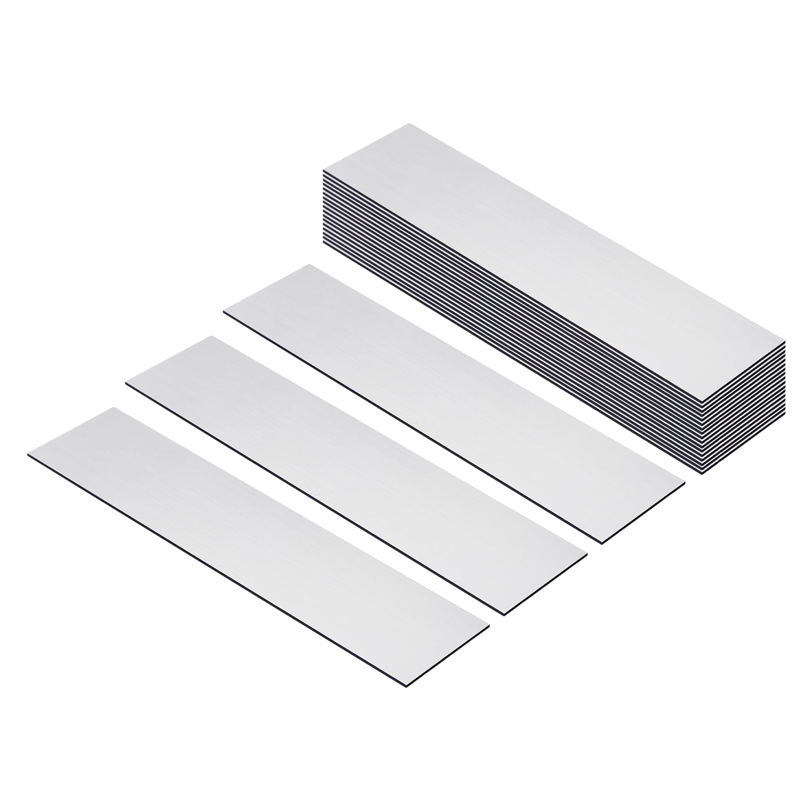 Unique Bargains Durable Custom Name Plate Rectangle Laser Engraving Blanks 8"x2" Silver