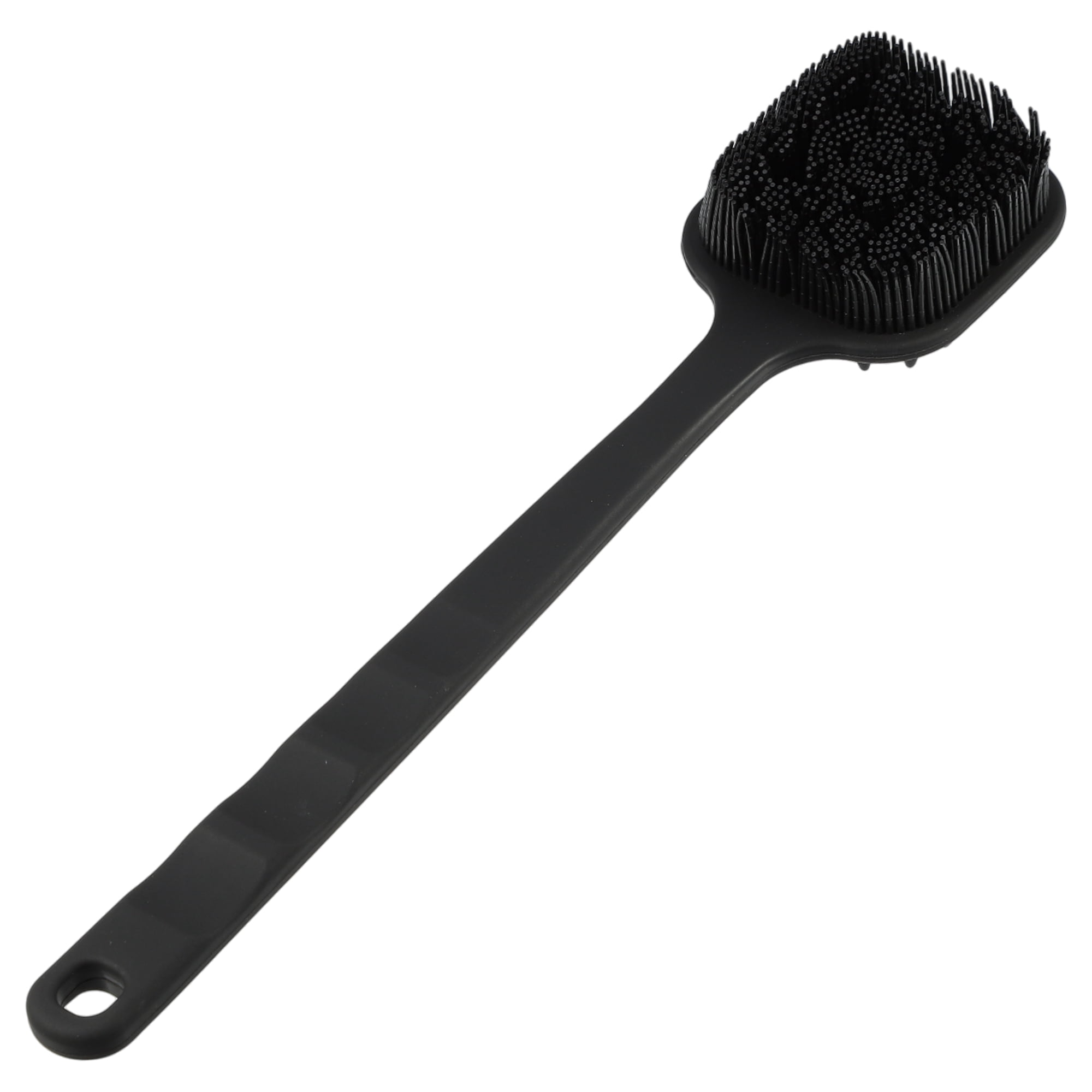 Unique Bargains Durable Double Side Long Handle Back Scrubber Bath Brush Black