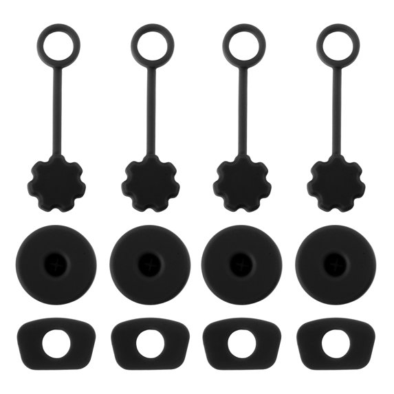 Unique Bargains 4 Set Dust-Proof 40oz Straw Cover Black Silicone
