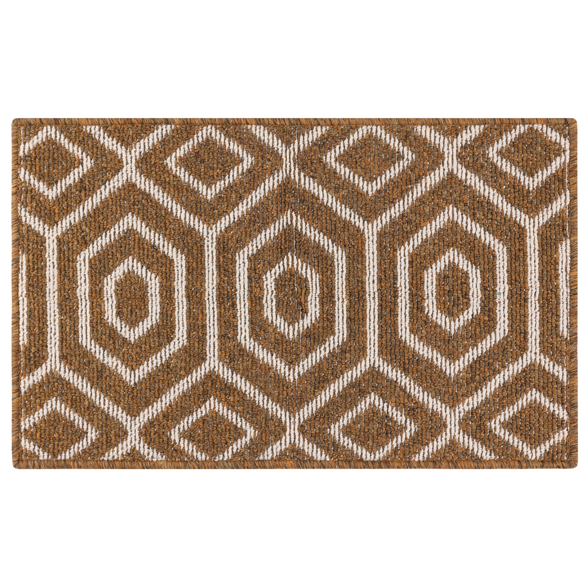 Unique Bargains Durable Easy Clean Absorbent Washable Dirt Resist Indoor Outdoor Mat Brown White-2 24"x36"