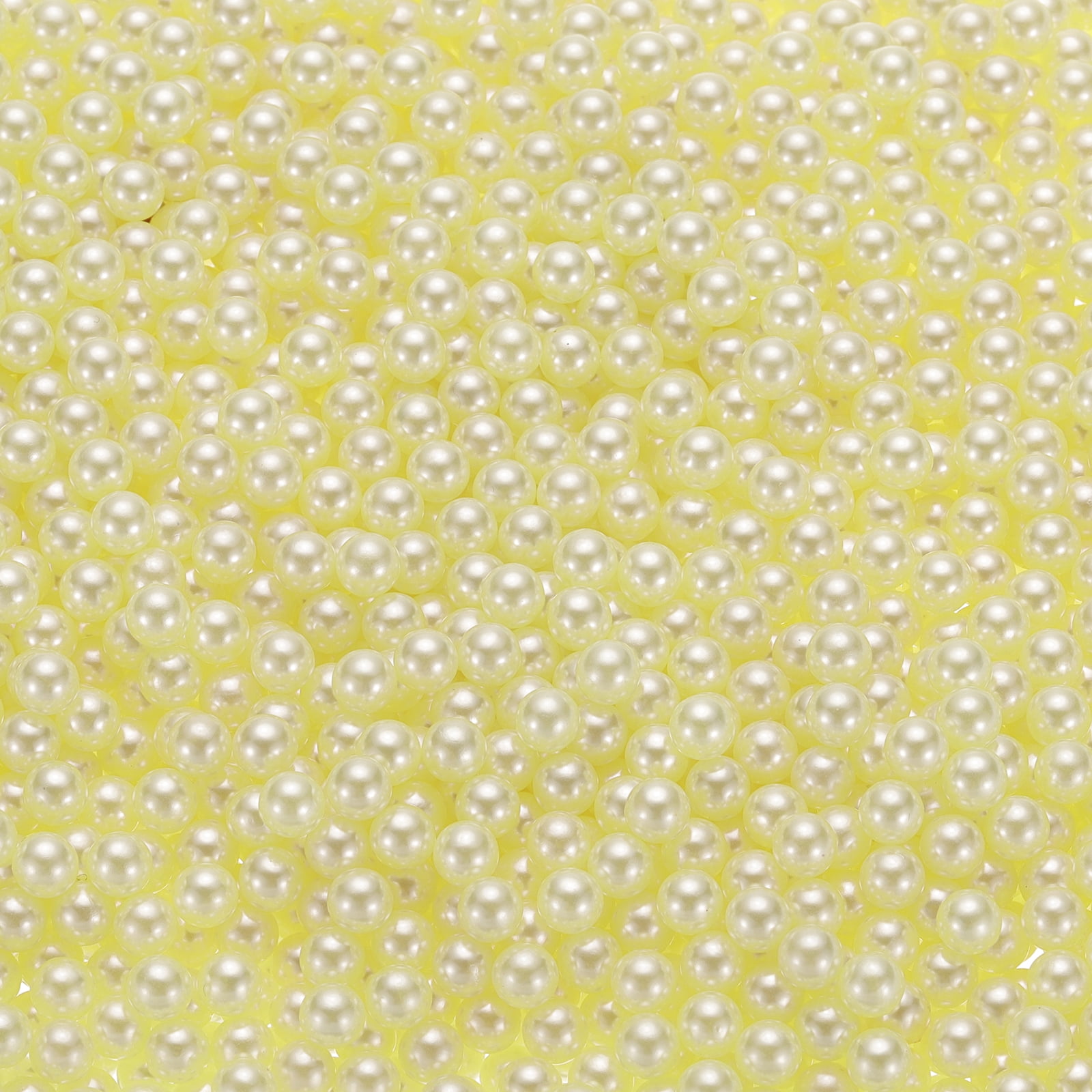 Unique Bargains Durable Faux Pearl for Crafting No Hole Pearls for Vase Fillers Yellow