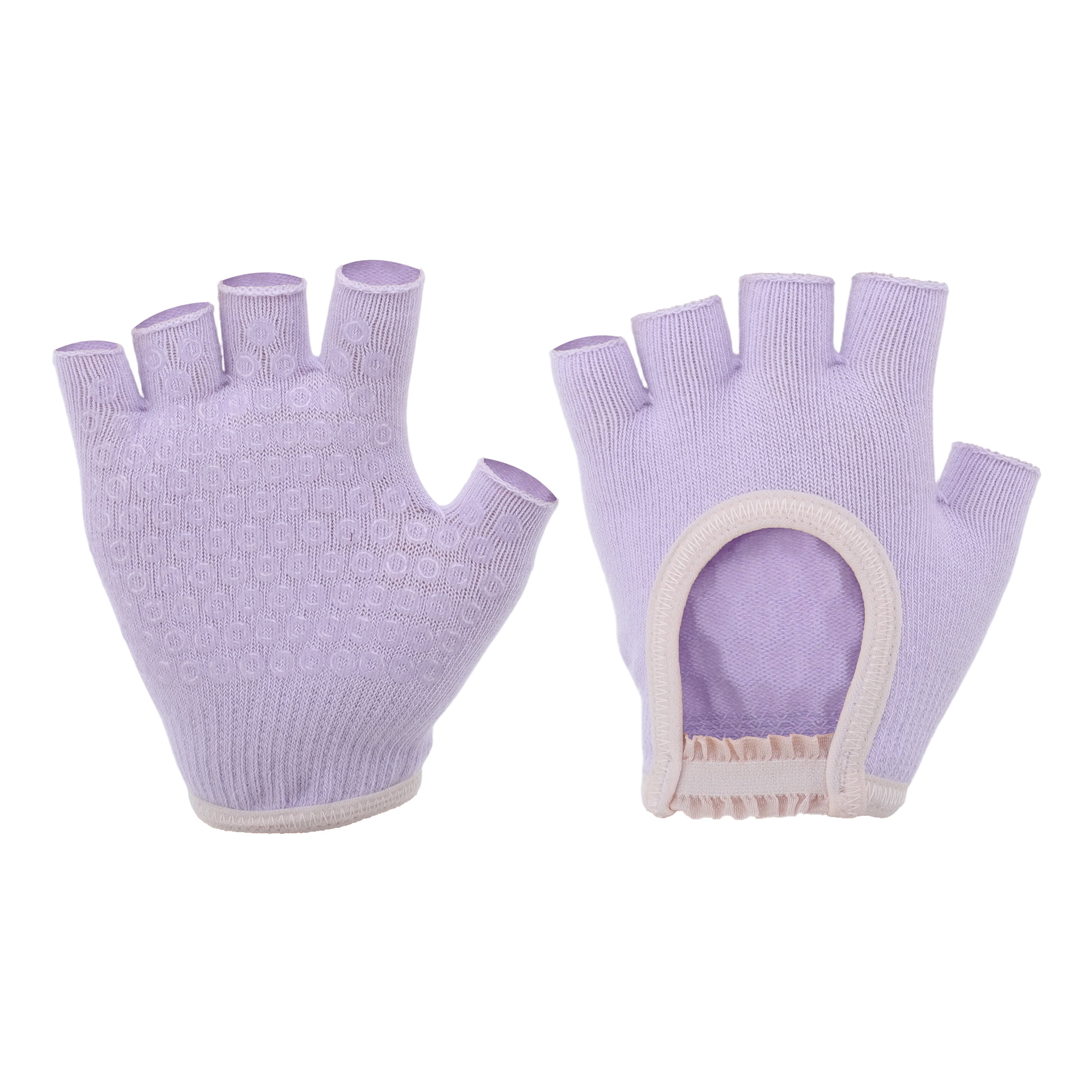 Unique Bargains Durable Fingerless Yoga Gloves One Size Purple