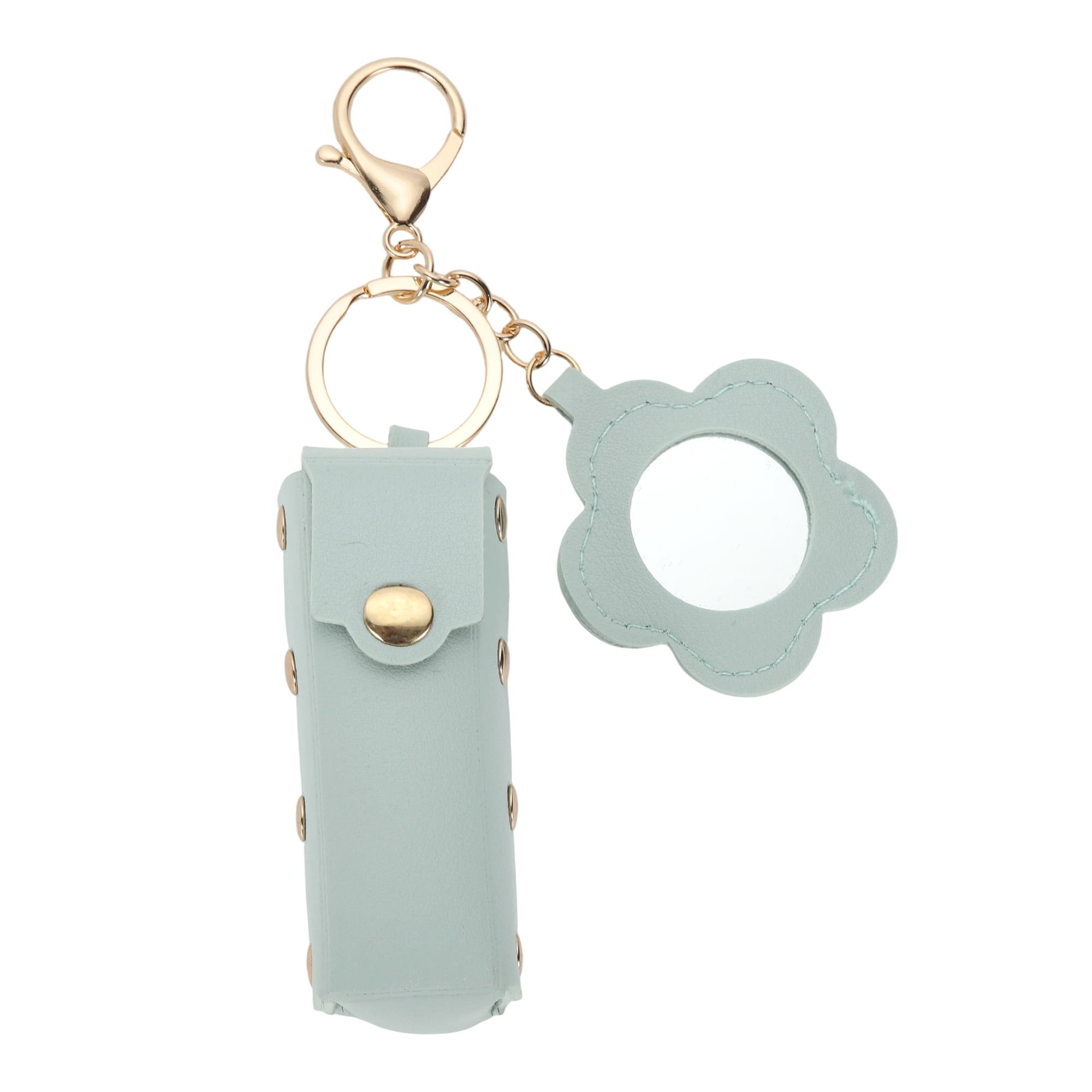 Unique Bargains Durable Flower Mirror Handbag Charms Keychains 1 Piece Light Blue