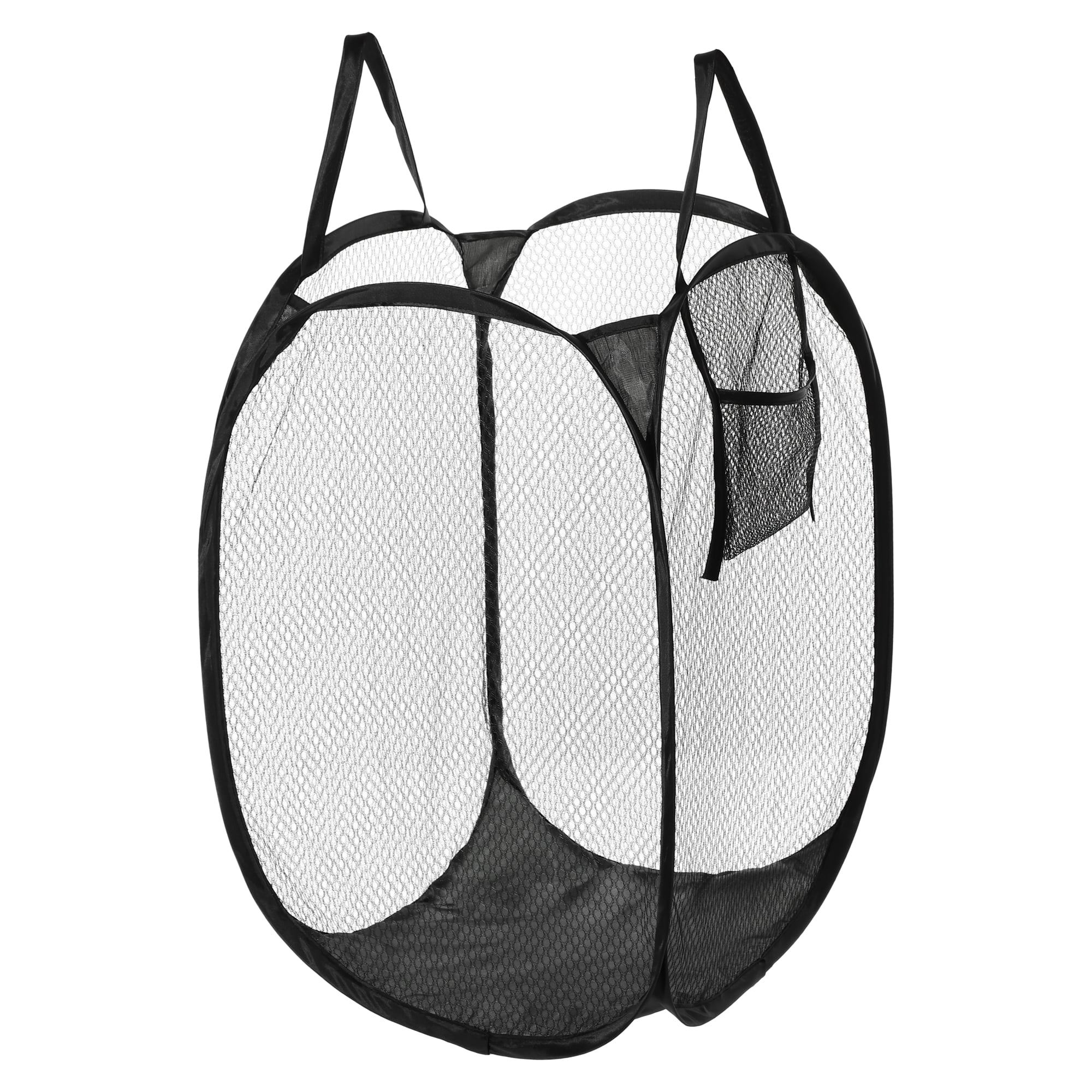 Unique Bargains Durable Folding Laundry Hamper for Bathroom 1 Pc Black