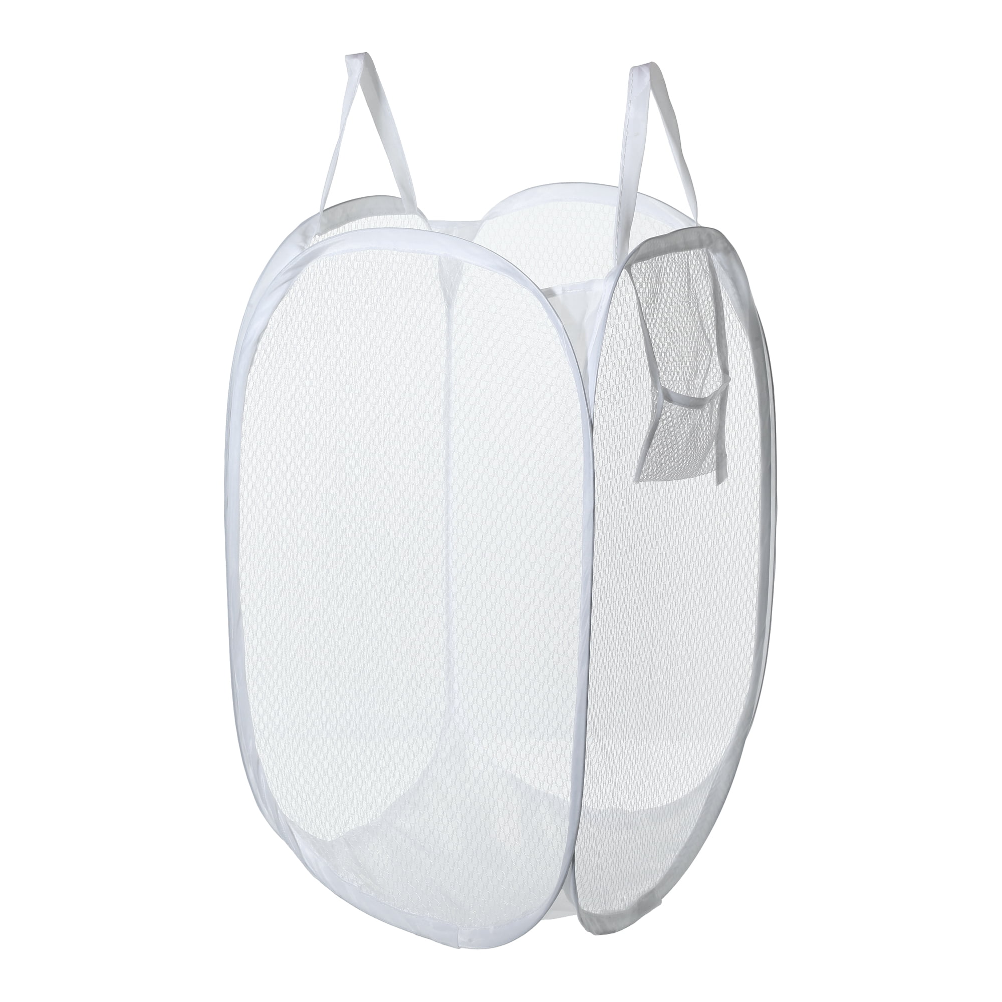 Unique Bargains Durable Folding Laundry Hamper for Bathroom 1 Pc White
