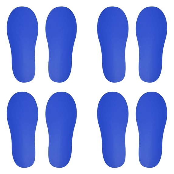 Unique Bargains Durable Footprint Sticker Shoes Floor Decal Sign Blue 10x4"