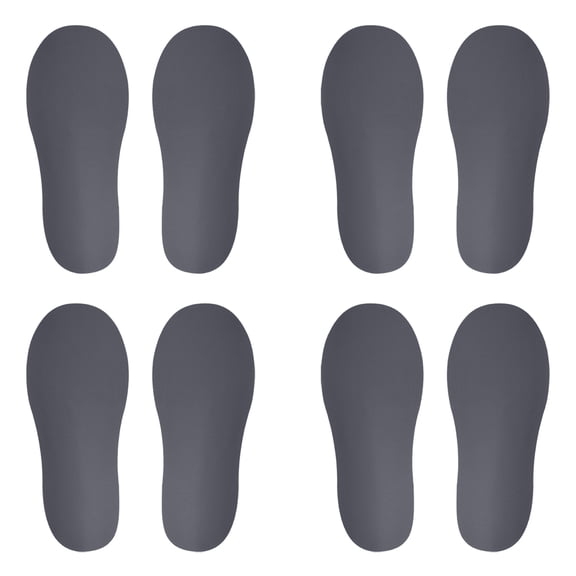 Unique Bargains Durable Footprint Sticker Shoes Floor Decal Sign Dark Gray 8x3"
