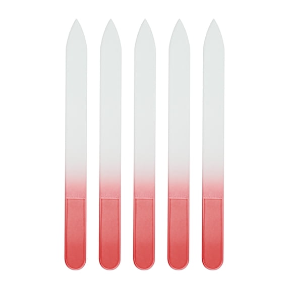 Unique Bargains Durable Glass Nail Files 5 Pcs Red