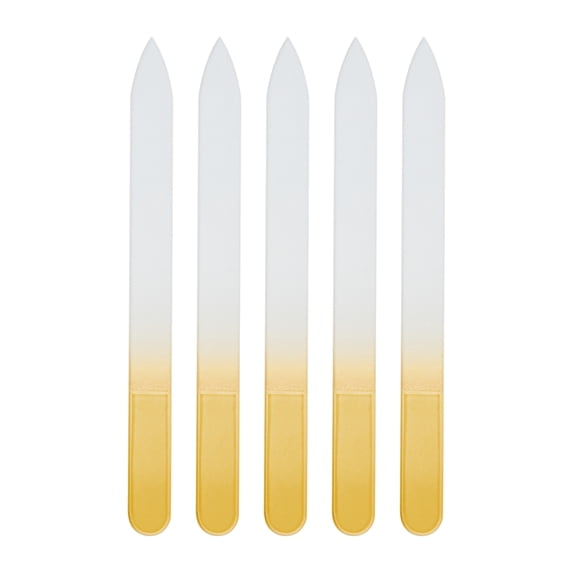 Unique Bargains Durable Glass Nail Files 5 Pcs Yellow