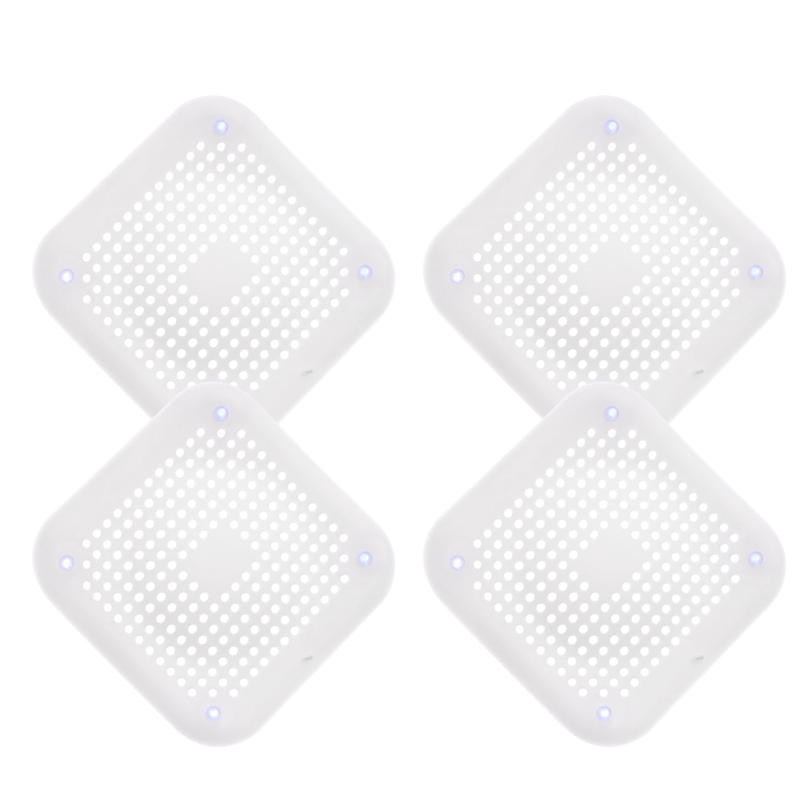 Unique Bargains Durable Hair Catcher Silicone Strainer with Suction Cup 5.7" White 4Pcs